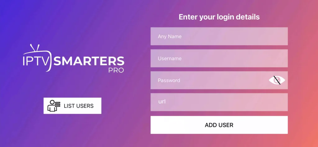 enter iptv login