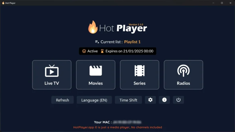 Hotplayer setup iptv on Windows